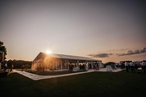 Christina Florada Tent Exterior at sunset